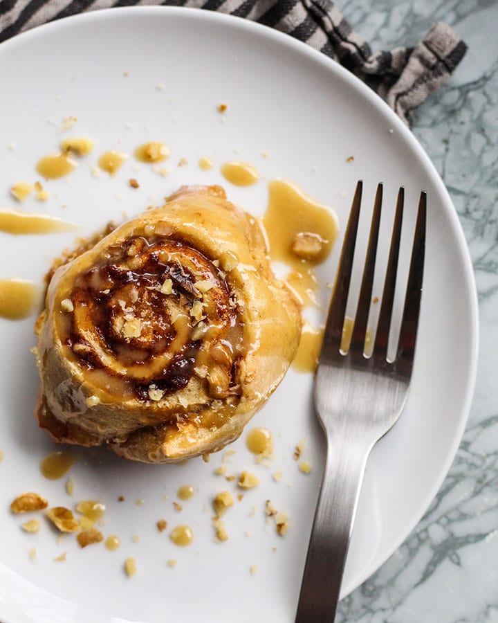 Orange Walnut Cinnamon Rolls Plated all by itself