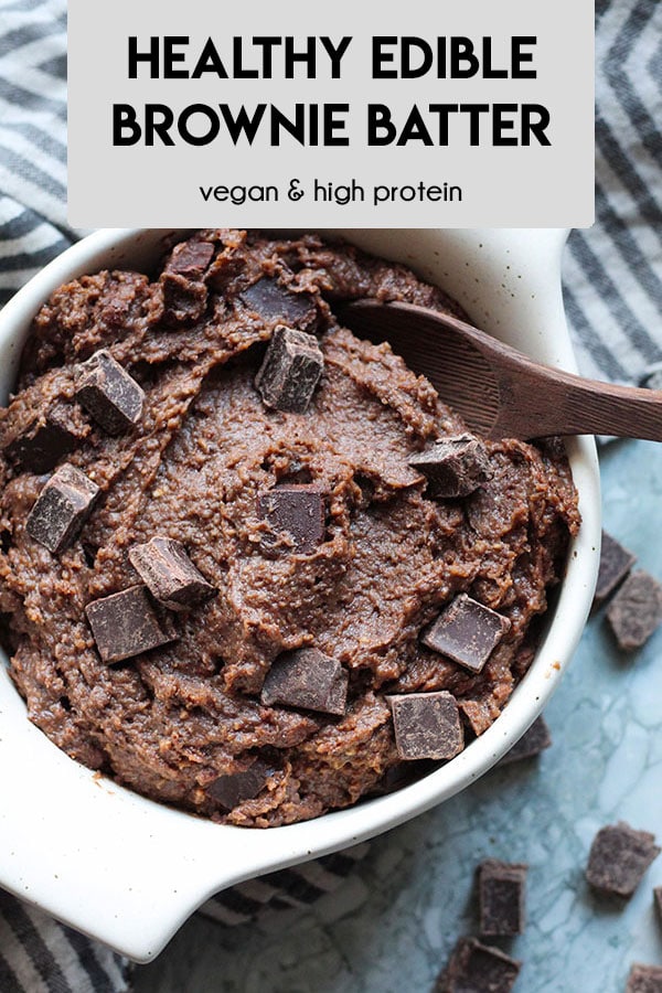 A healthy edible brownie batter treat that you don't need to bake. Satisfying, easy to make and requires only a few pantry items. Dairy free & high protein!