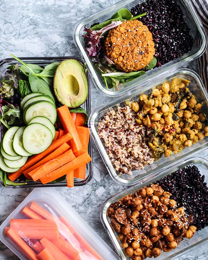 Chickpea patty ready for meal prep.