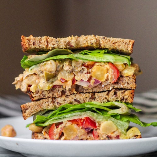 Mediterranean Inspired Chickpea Salad Sandwich - Plant Based RD