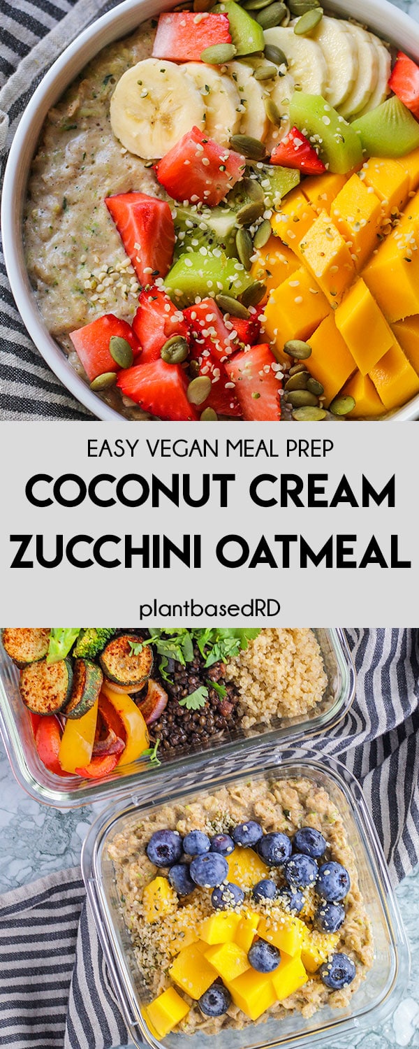 This coconut cream zucchini oatmeal is the perfect meal prep breakfast you can make for the week ahead. Quick, easy and a good way to get in your veggies.