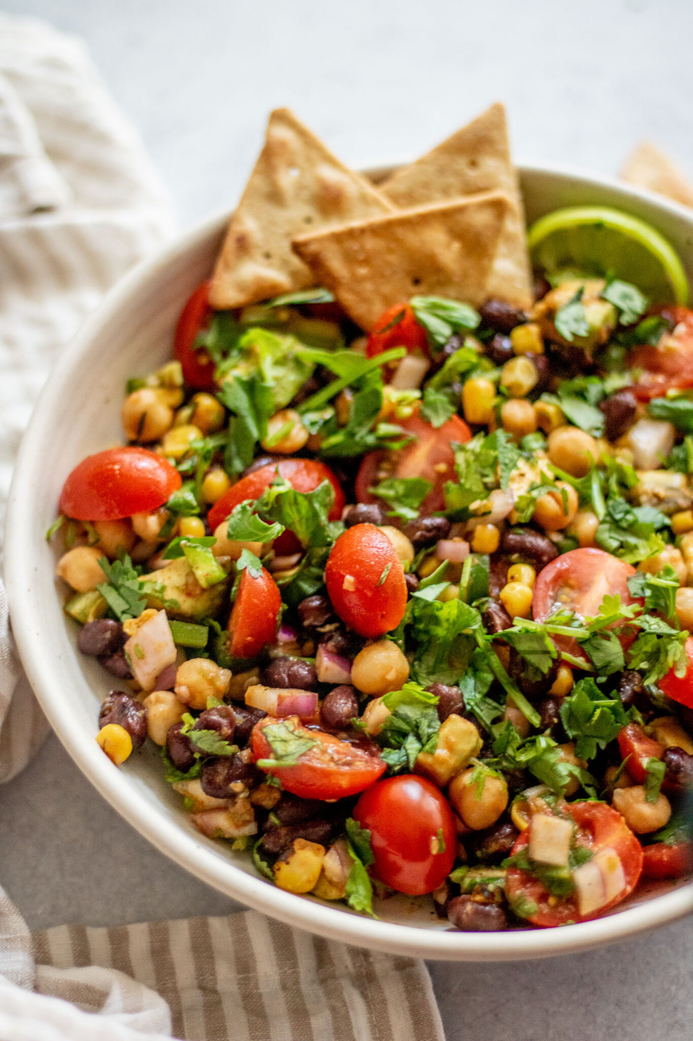 Southwest Chickpea Black Bean Salad - Plant Based RD