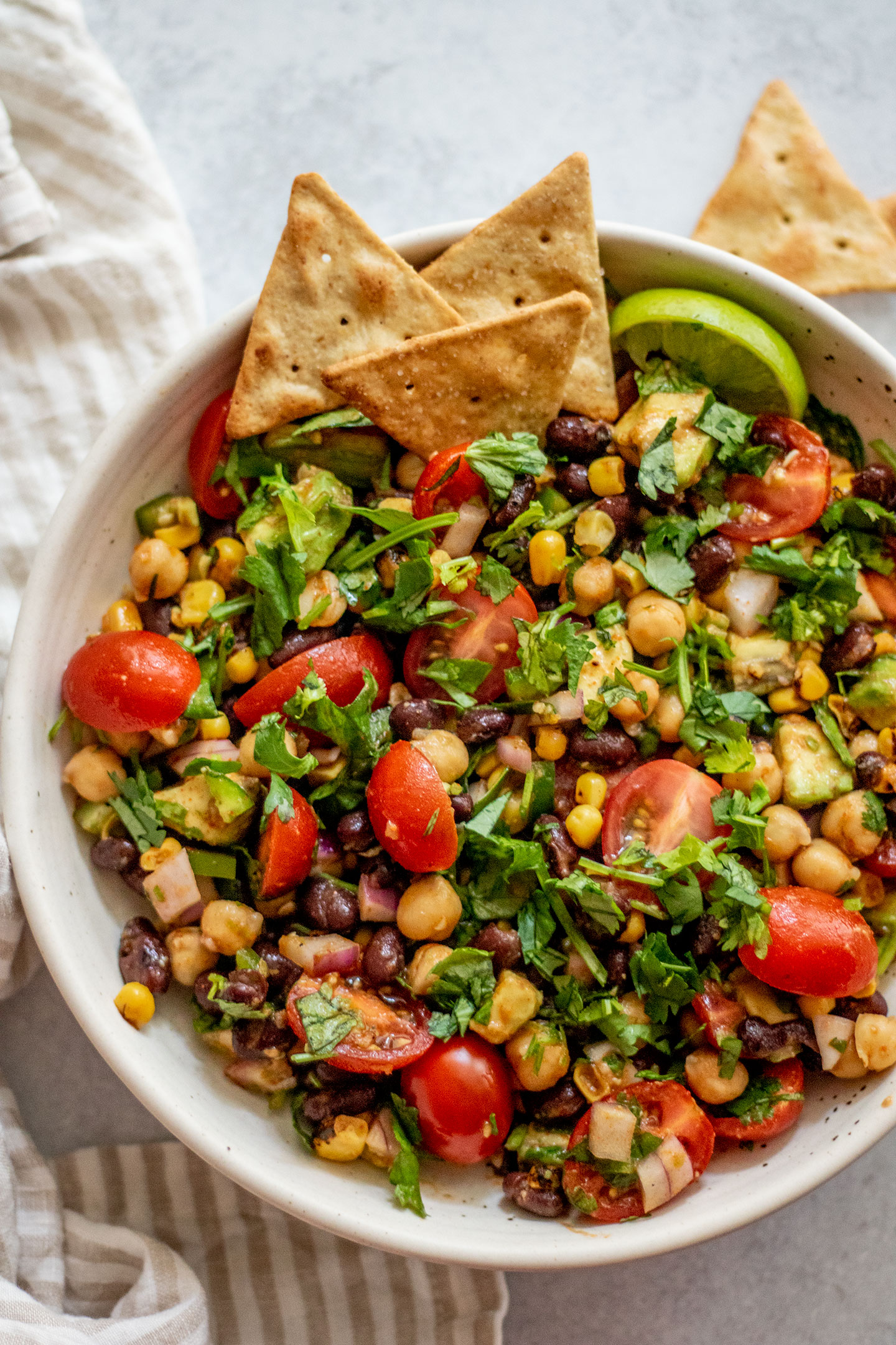 Southwest Chickpea Black Bean Salad - Plant Based RD