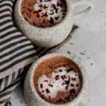 Close up of the hot chocolate mugs.