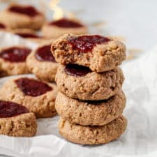 Vegan Thumbprint Cookies with Strawberry Jam