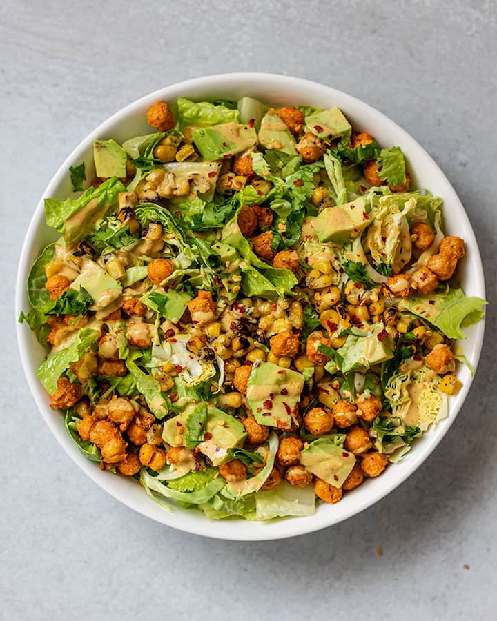 Fully loaded chickpea salad.