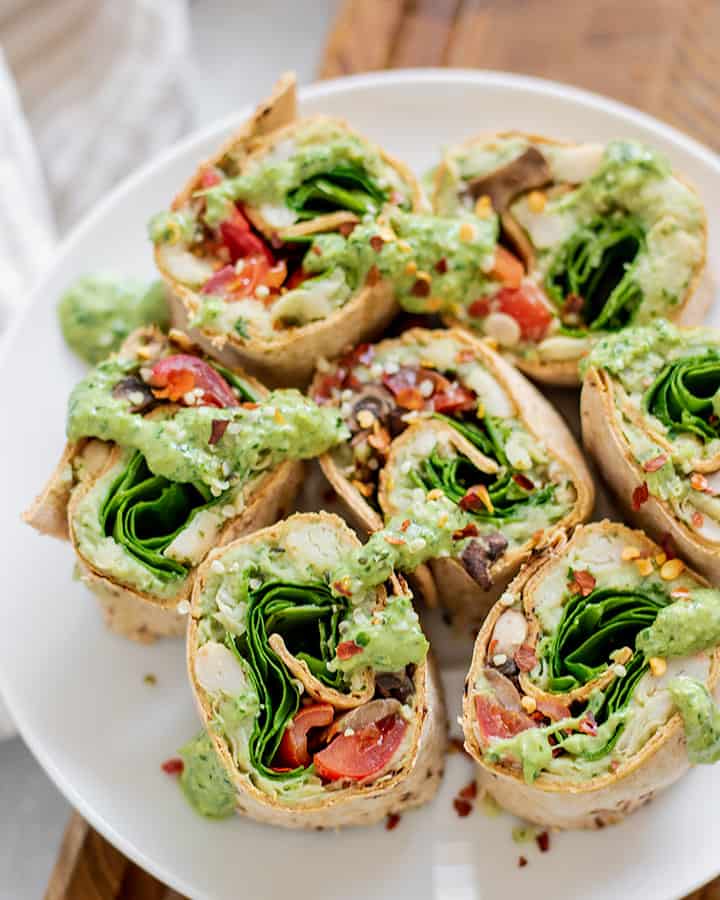 Pesto Wraps with Chickpeas - It's a Veg World After All®