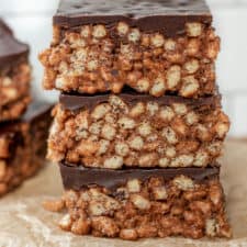 Chocolate Churro Rice Crispy Bars