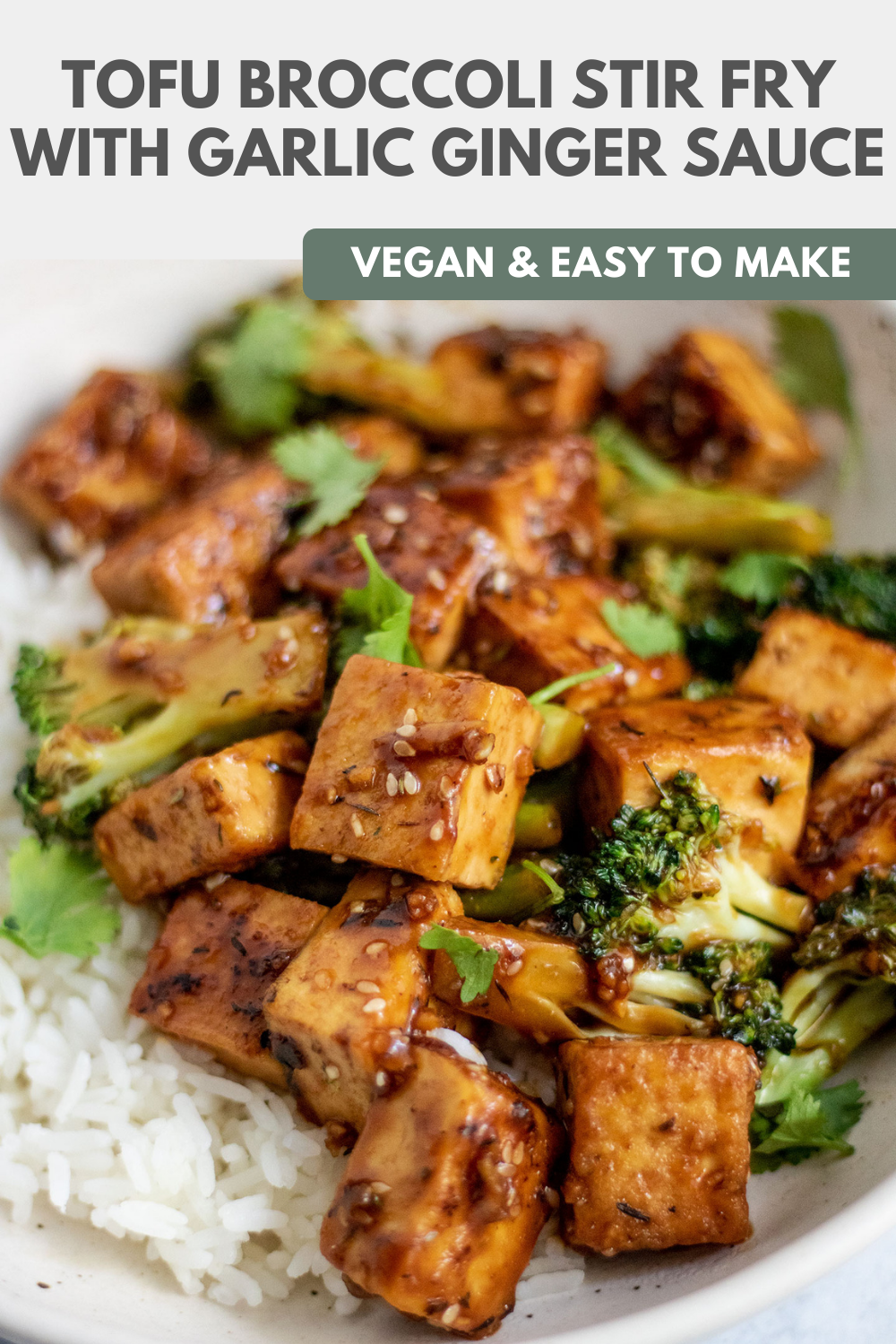 Tofu Broccoli Stir Fry with Garlic Ginger Sauce Plant Based RD