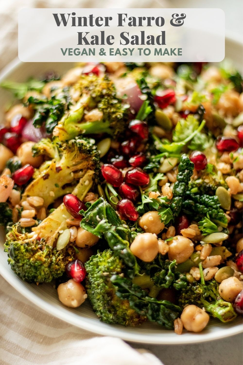 Winter Farro & Kale Salad - Plant Based RD