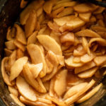 Sliced apples after cooking down in a slow cooker.