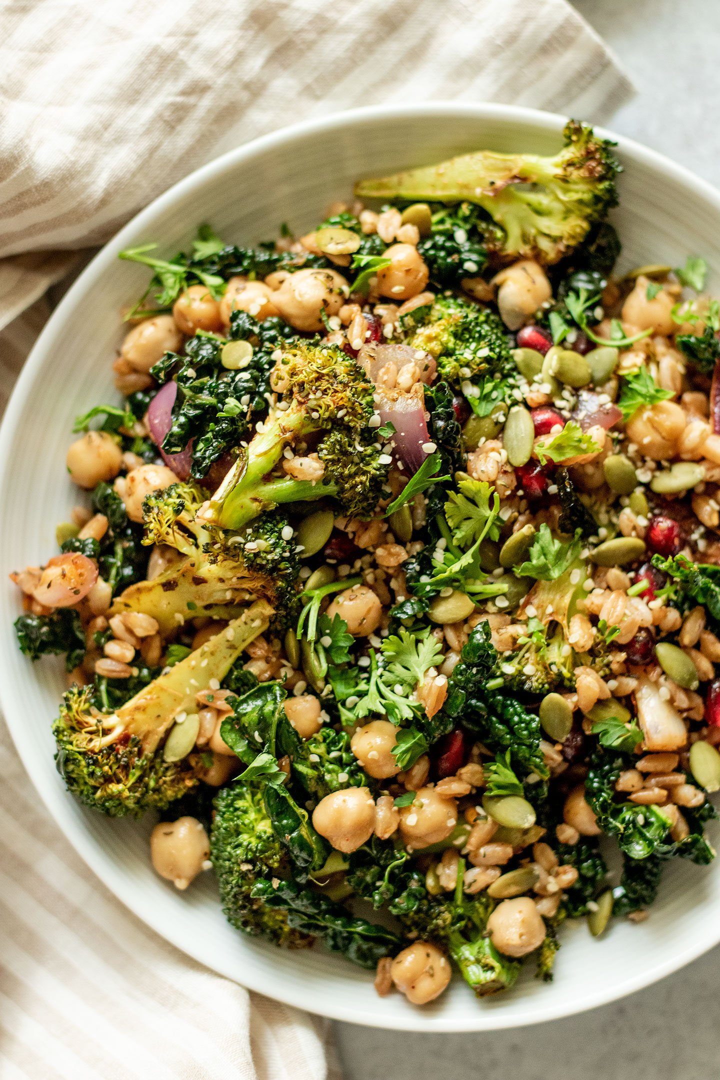 Winter Farro & Kale Salad - Plant Based RD