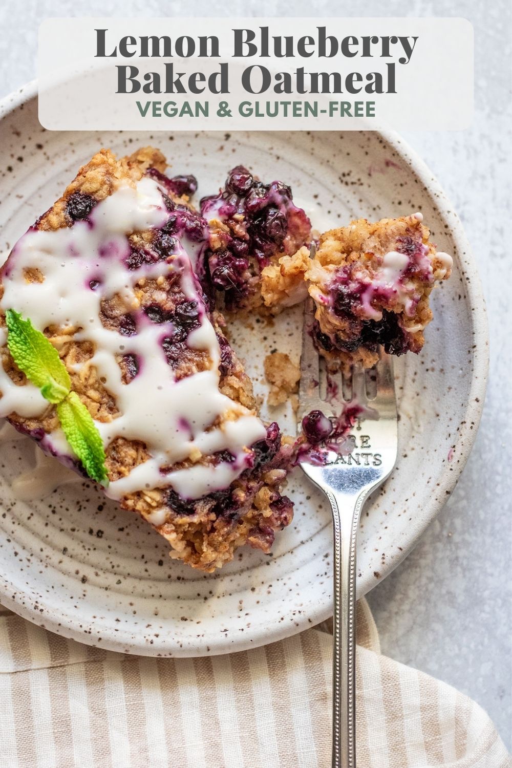 Vegan Lemon Blueberry Baked Oatmeal (glutenfree) Plant