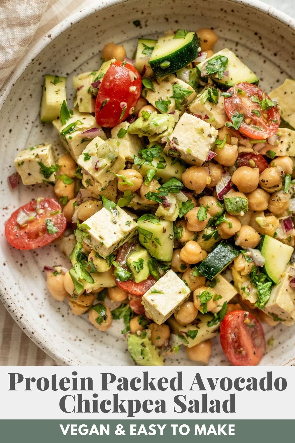 Protein Packed Avocado Chickpea Salad - Plant Based RD