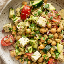 Protein Packed Avocado Chickpea Salad - Plant Based RD