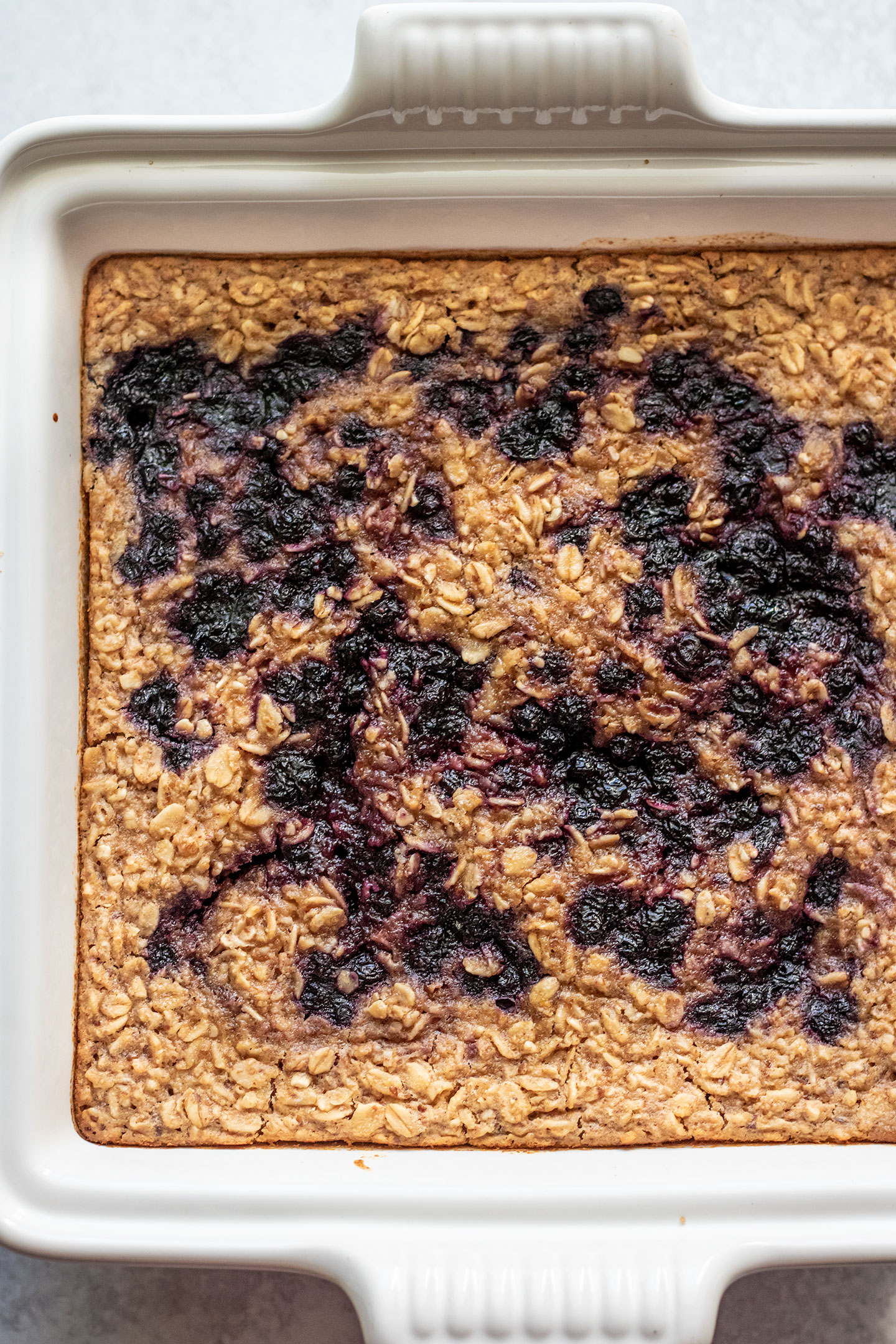 The baked oatmeal out of the oven.