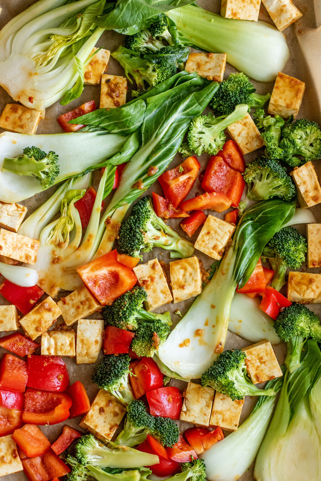 Sheet Pan Maple Soy Glazed Tofu and Noodles - Plant Based RD