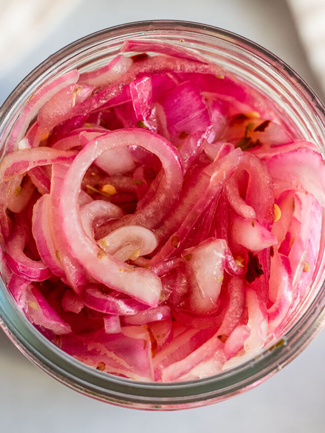 The Easiest Red Pickled Onions
