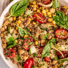 Chickpea Quinoa Salad with Marinated Tomatoes