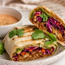 Maple Hoisin Shredded Tofu Wraps