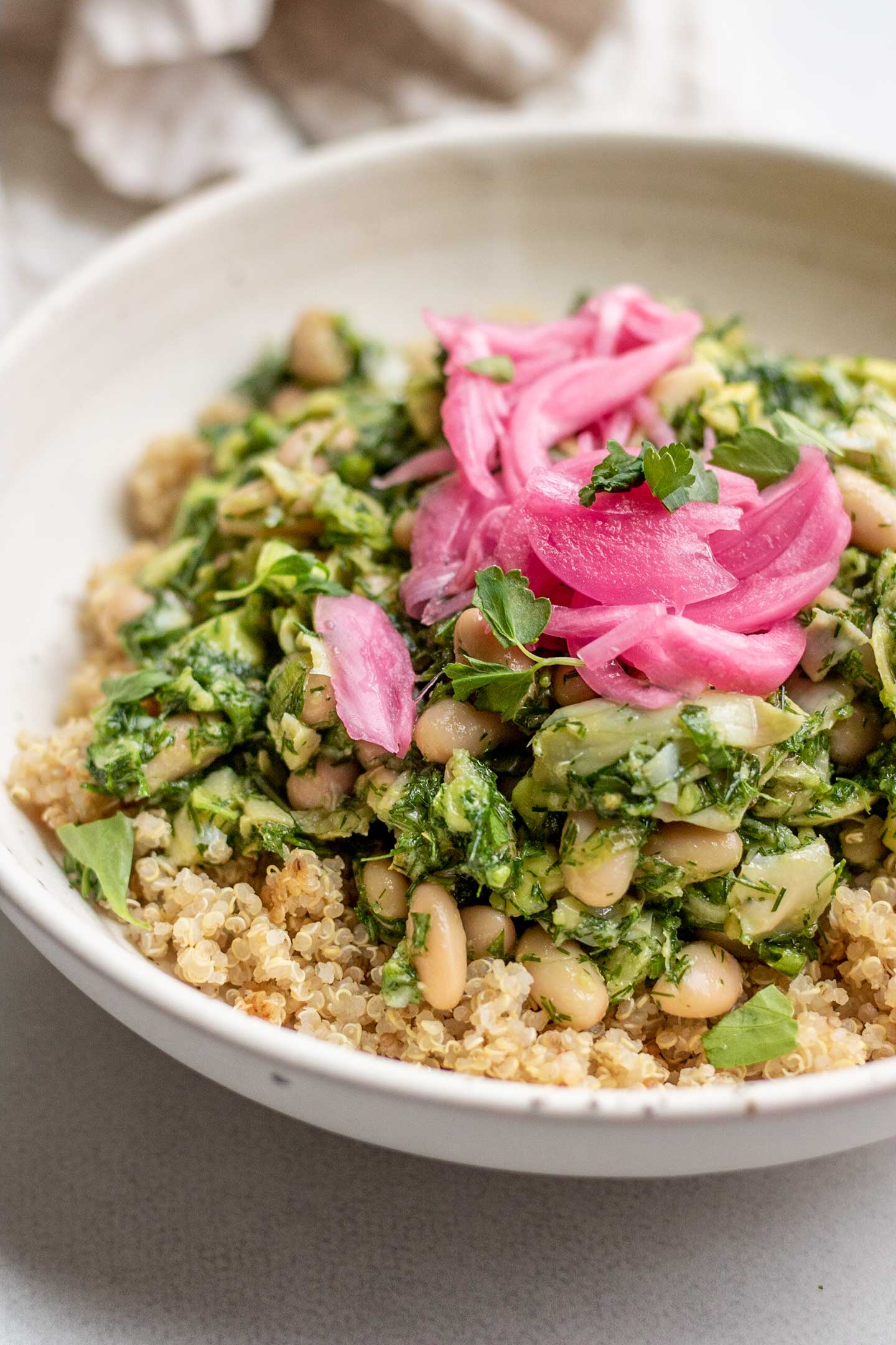 Herby Avocado White Bean Salad Plant Based RD