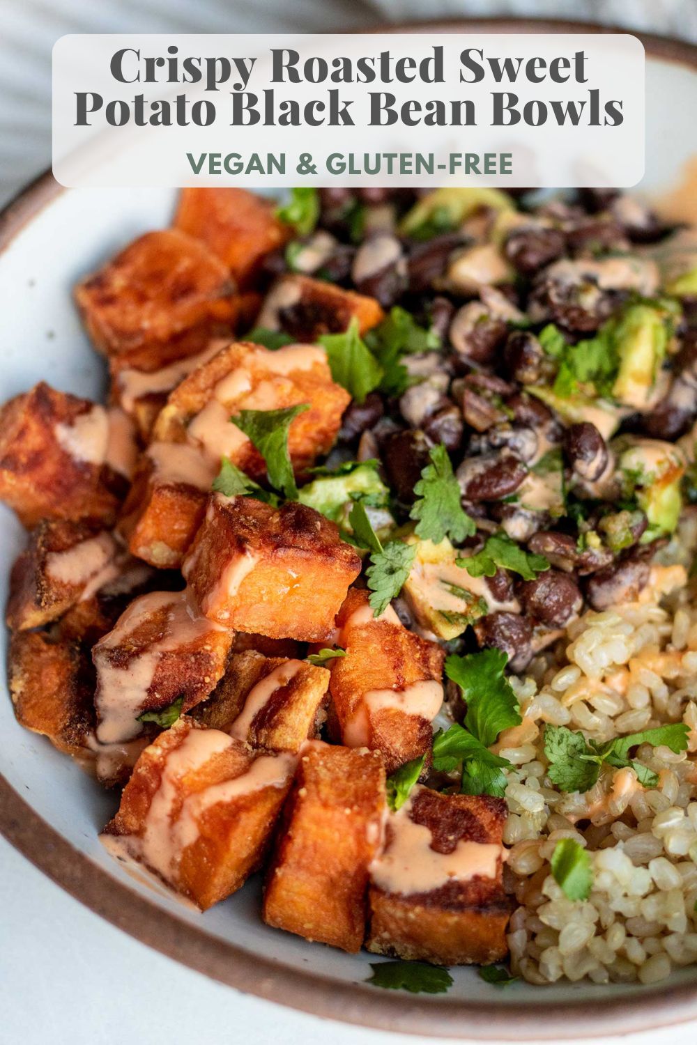 Crispy Roasted Sweet Potato Black Bean Bowl - Plant Based RD