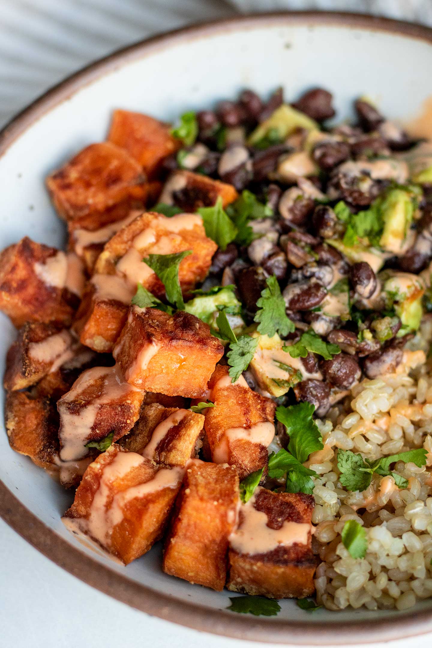 Crispy Roasted Sweet Potato Black Bean Bowl – Plant Based RD