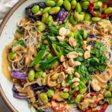 Roasted Cabbage Noodle Salad