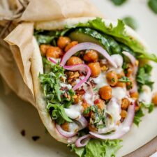 Sticky Lemon Chickpea Pita Wrap