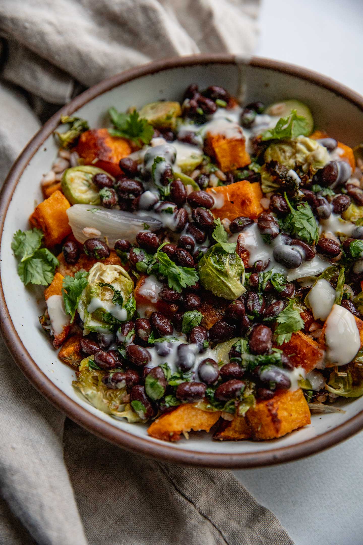 Crispy Butternut Squash and Farro Power Bowl - Plant Based RD