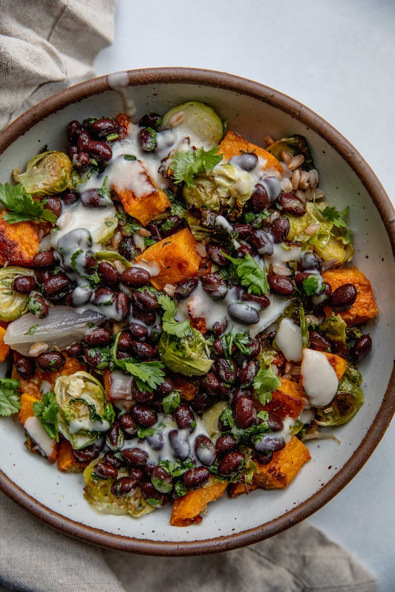 Crispy Butternut Squash and Farro Power Bowl - Plant Based RD