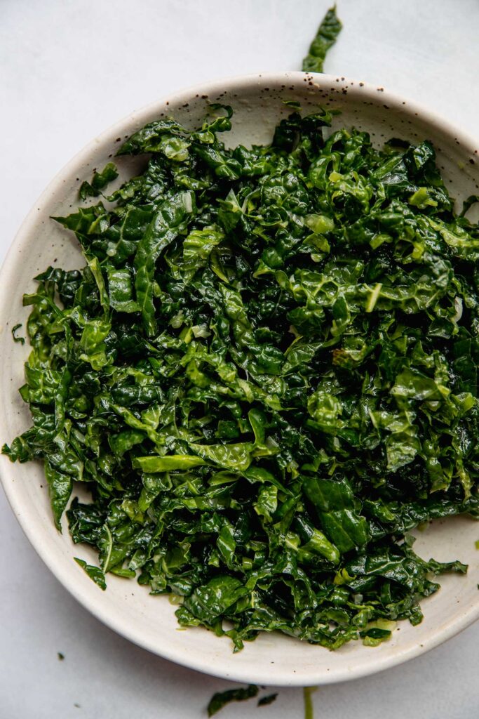 Marinated and massaged kale.