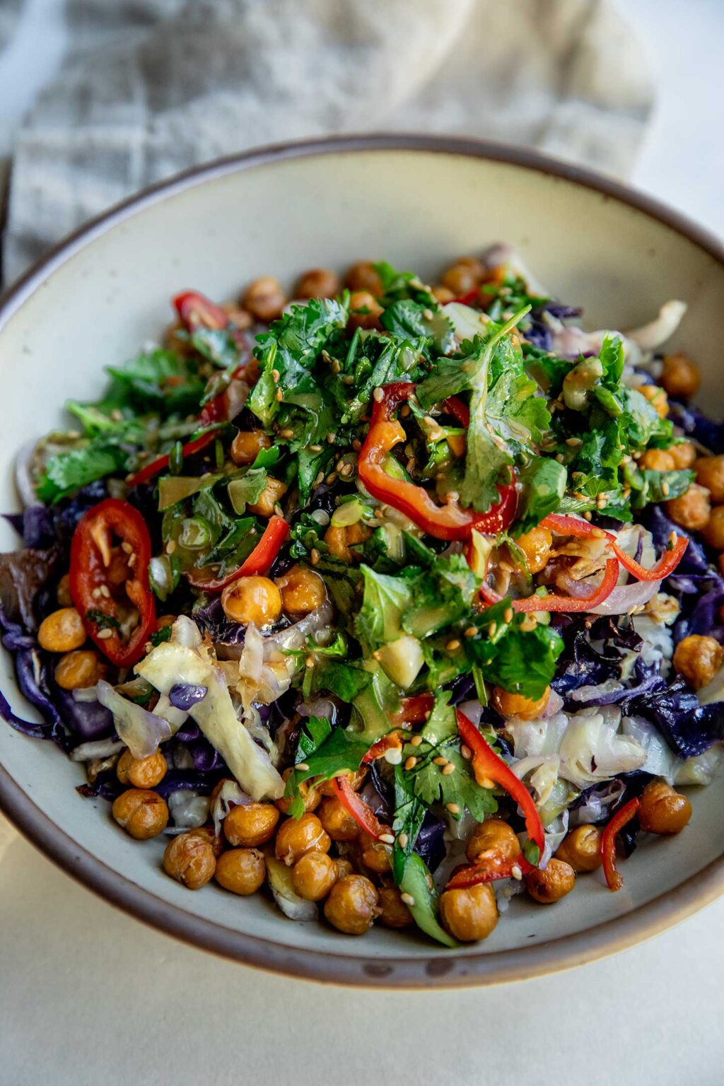 Roasted Cabbage Salad with Maple Miso Dressing - Plant Based RD