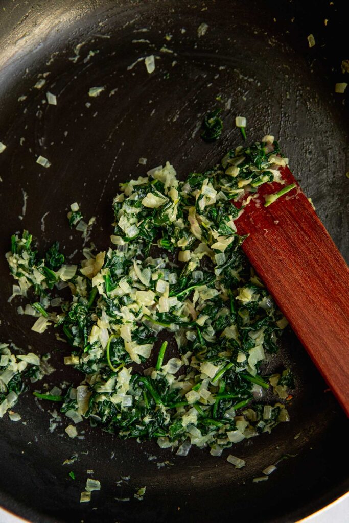 Sauteed spinach and shallots.