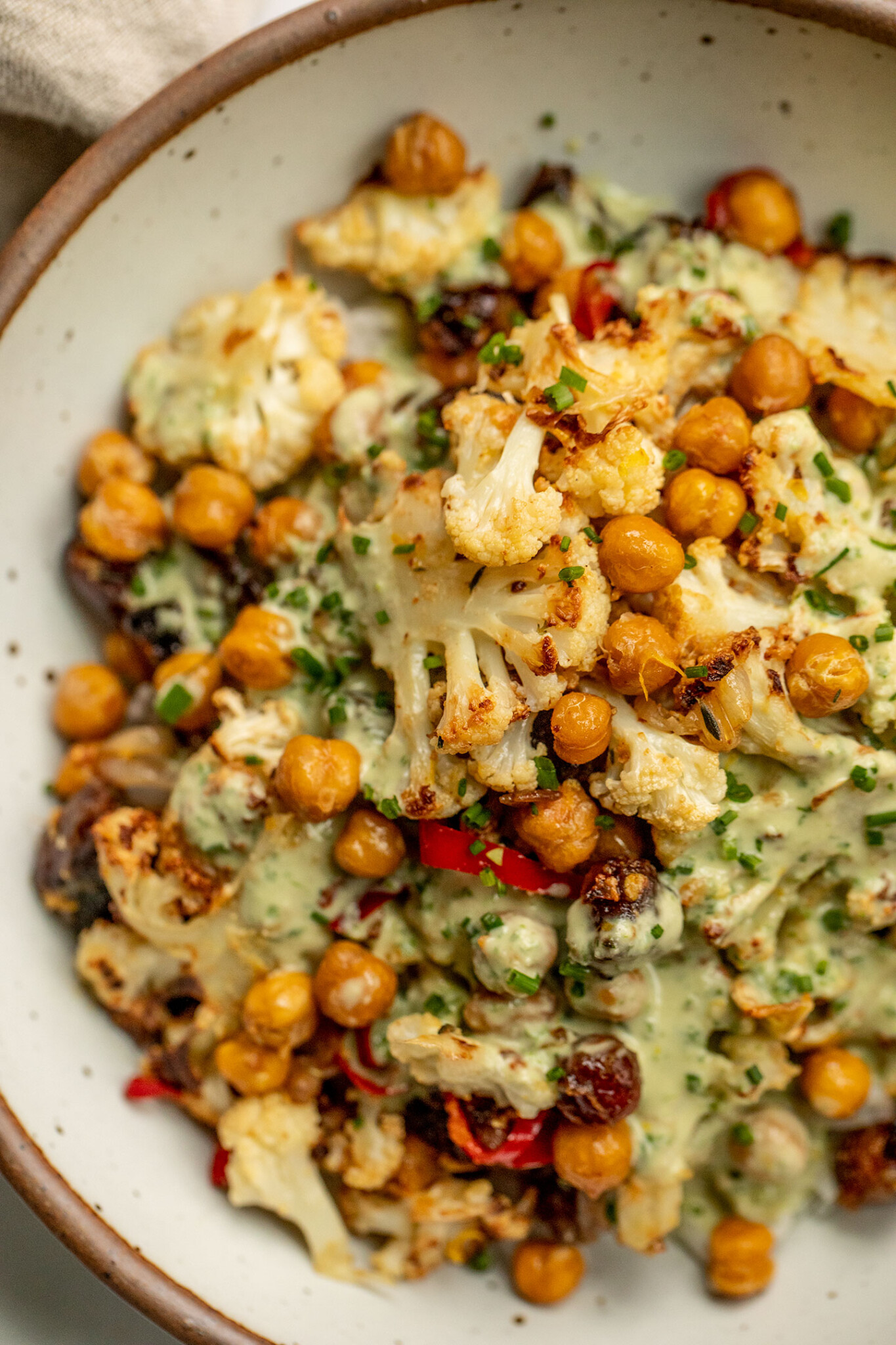 Roasted Cauliflower Date Salad - Plant Based RD