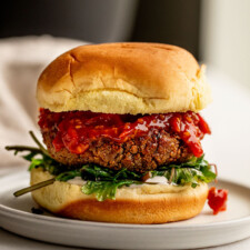 Barbecue Glazed Tofu Burgers with Tomato Jam