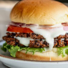 Black Bean Smash Burgers with Creamy Toum