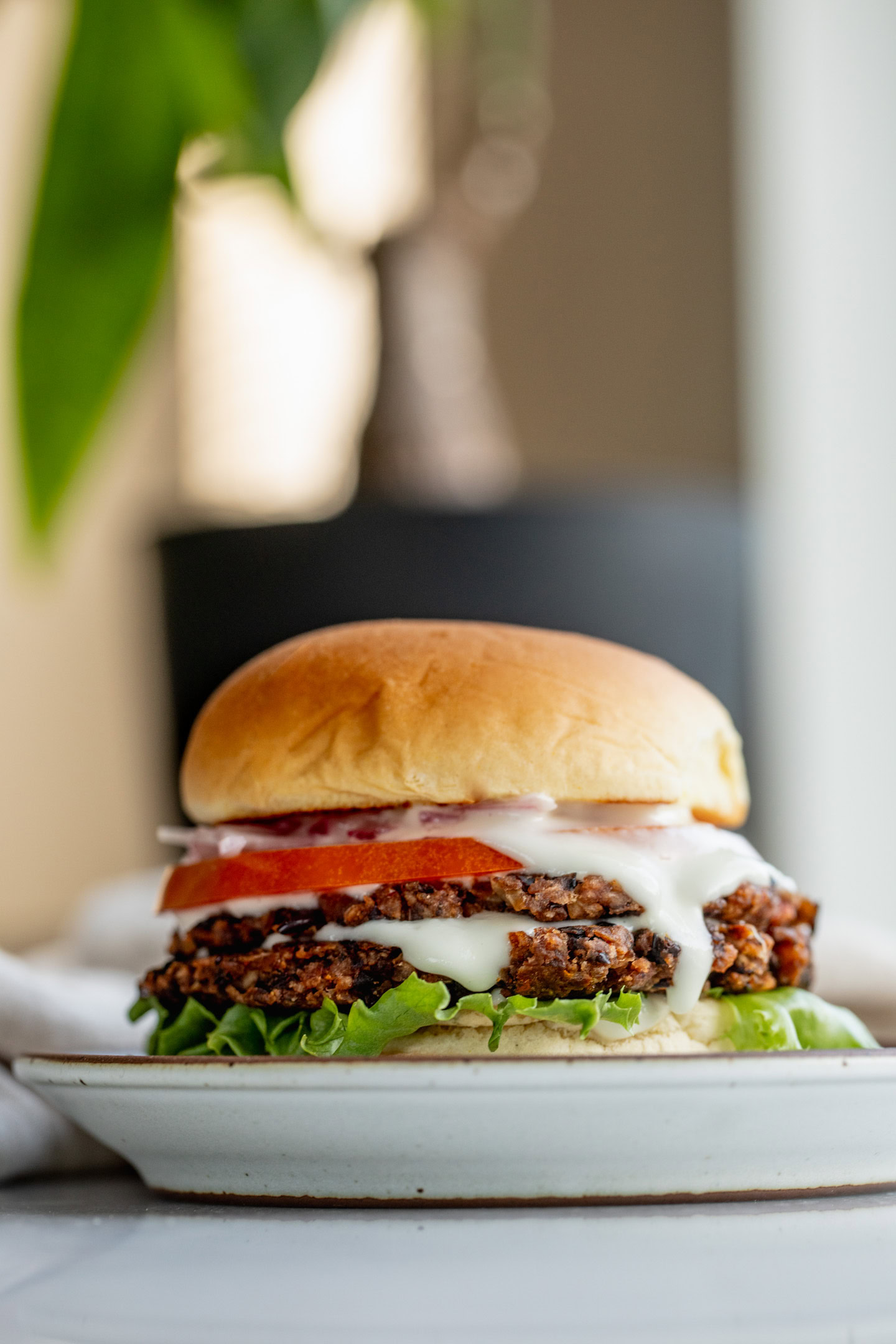 Black Bean Smash Burgers with Creamy Toum - Plant Based RD