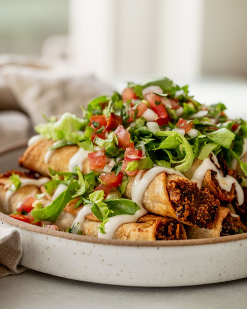 Chicken enchiladas with a creamy sauce