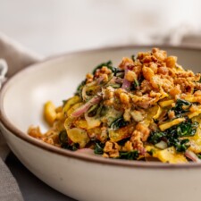 Caramelized Lemon Shredded Squash and Kale Salad