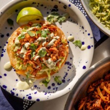 Shredded Tofu Tinga Tostadas