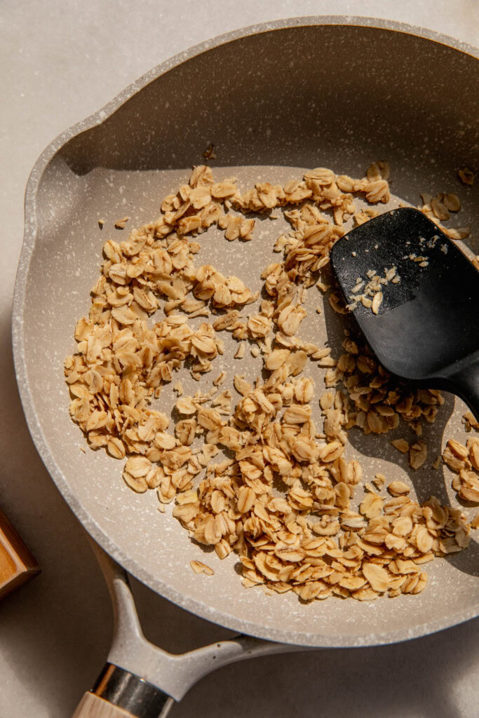 Oats coated and toasted in butter.