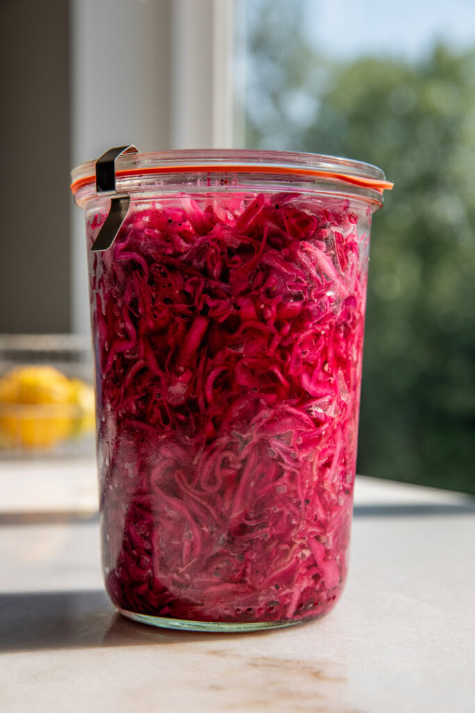 Cabbage slaw after sitting after 24 hours.