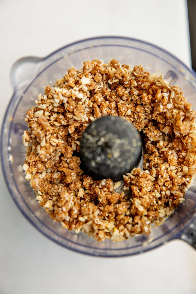 Crumble fully blended in food processor.